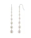 Splendid Pearls Rhodium Plated 3-9mm Pearl Earrings
