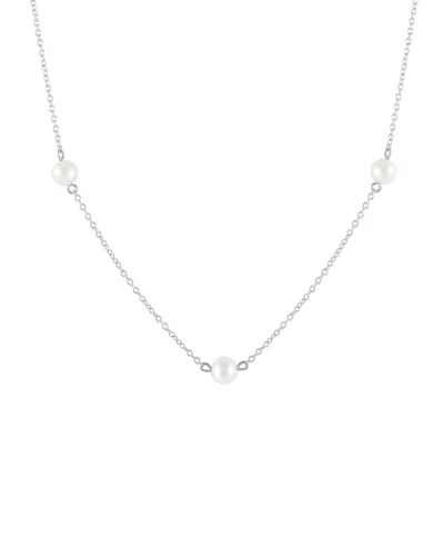 Splendid Pearls Rhodium Plated 4-5mm Pearl Necklace