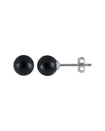Splendid Pearls Rhodium Plated 6-6.5mm Freshwater Pearl Studs