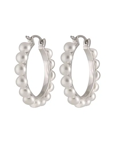 Splendid Pearls Silver 4-4.5mm Freshwater Pearl Earrings In Metallic