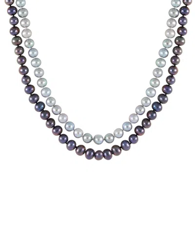 Splendid Pearls Rhodium Plated 7-8mm Freshwater Pearl Necklace