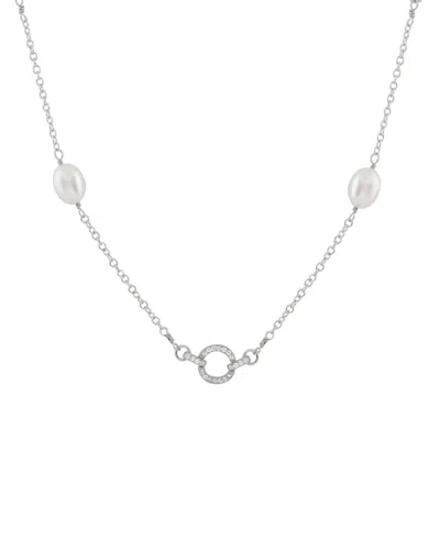 Splendid Pearls Rhodium Plated 7-8mm Pearl Necklace