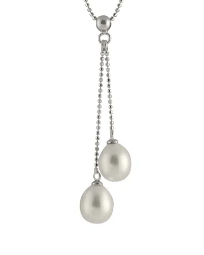 Splendid Pearls Rhodium Plated 7.5-8mm Pearl Necklace