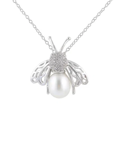 Splendid Pearls Rhodium Plated 8-8.5mm Freshwater Pearl Necklace