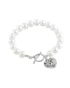 Splendid Pearls Rhodium Plated 8-9mm Pearl Bracelet