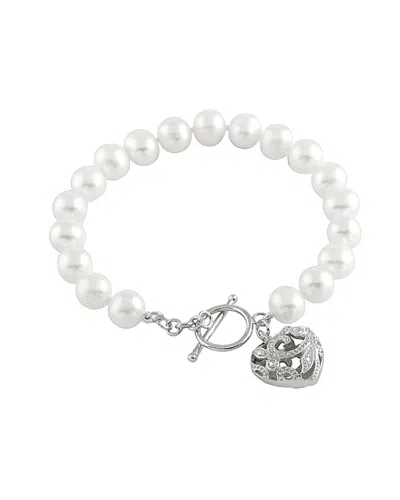 Splendid Pearls Rhodium Plated 8-9mm Pearl Bracelet