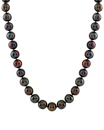 Splendid Pearls Rhodium Plated 9-10nn Pearl Necklace