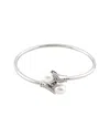 Splendid Pearls Rhodium Plated Silver 11-12mm Pearl & Cz Bracelet