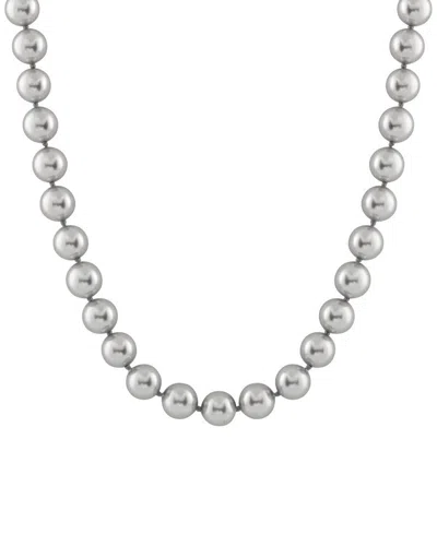 Splendid Pearls Rhodium Plated Silver 14-15mm Shell Pearl Necklace
