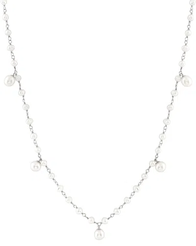 Splendid Pearls Rhodium Plated Silver 6-7mm Freshwater Pearl Necklace