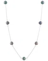 Splendid Pearls Rhodium Plated Silver 7-8mm Freshwater Pearl Necklace