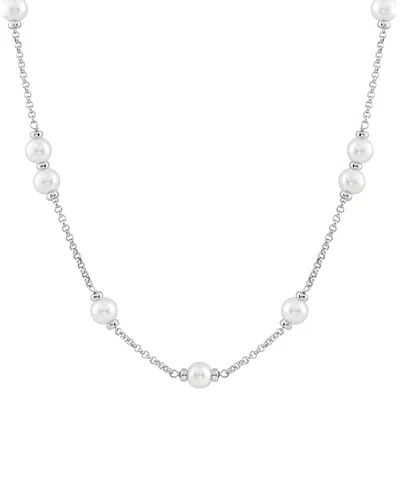 Splendid Pearls Rhodium Plated Silver 8.5-9mm Freshwater Pearl Necklace