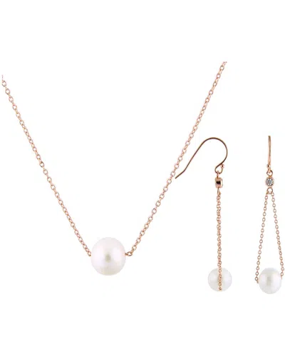 Splendid Pearls Rose Gold Vermeil 9-10mm Pearl Set