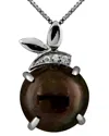 Splendid Pearls Silver 10-11mm Pearl Cz Pendant In Silver