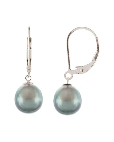 Splendid Pearls Silver 10-11mm Tahitian Pearl Earrings In Metallic