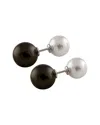Splendid Pearls Silver 10-14mm Shell Pearl Drop Earrings