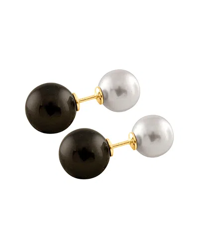SPLENDID PEARLS SPLENDID PEARLS SILVER 10-14MM SHELL PEARL EARRINGS