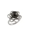Splendid Pearls Silver 10mm Pearl Ring In Metallic