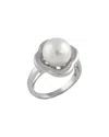 Splendid Pearls Silver 10mm Pearl Ring In Metallic