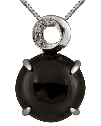 Splendid Pearls Mabe Cultured Freshwater Pearl Pendant Necklace In Black