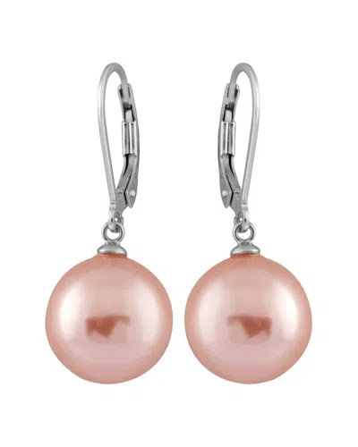 Splendid Pearls Silver 12-13mm Shell Pearl Earrings