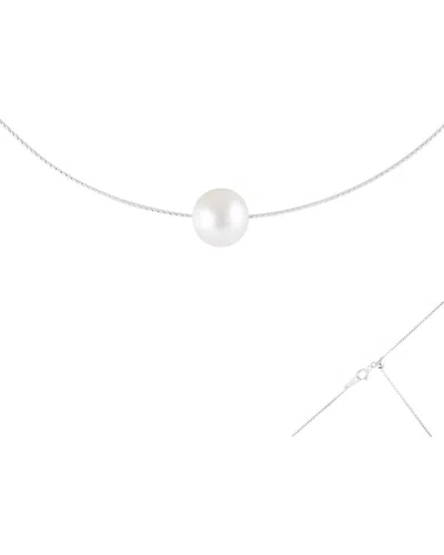 Splendid Pearls Silver 12-13mmmm Pearl Necklace In Metallic