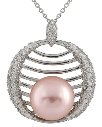 SPLENDID PEARLS SPLENDID PEARLS SILVER 12MM PEARL CZ PENDANT