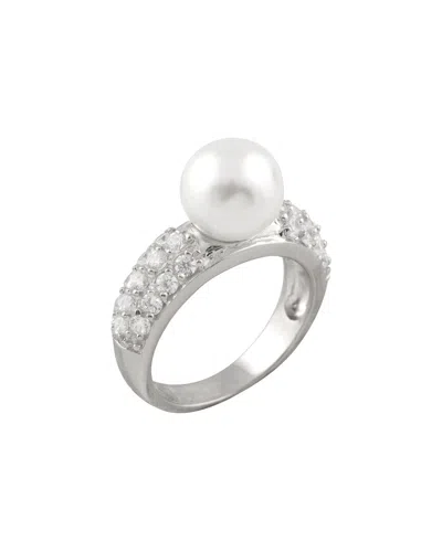 SPLENDID PEARLS SPLENDID PEARLS SILVER 12MM PEARL CZ RING