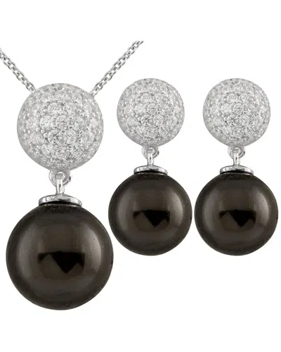 SPLENDID PEARLS SPLENDID PEARLS SILVER 12MM PEARL CZ SET