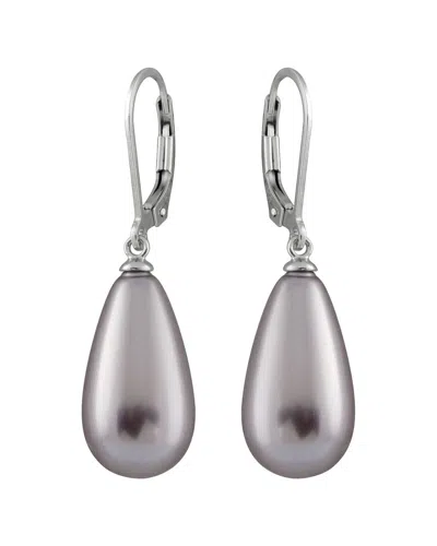 Splendid Pearls Silver 12x18mm Pearl Earrings