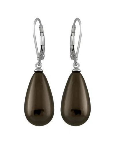 Splendid Pearls Silver 12x18mm Pearl Earrings