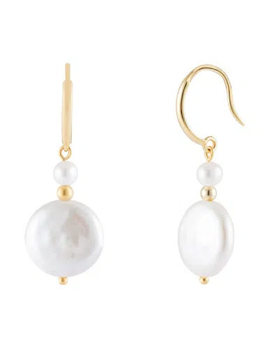 Splendid Pearls Silver 4-4.5mmmm Pearl Earrings In White