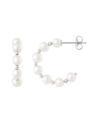 Splendid Pearls Silver 4-5mm Pearl Earrings