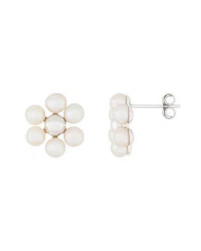 Splendid Pearls Silver 4-4.5mm Freshwater Pearl Cluster Earrings