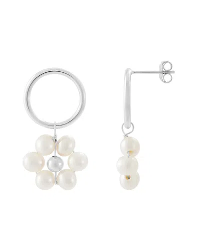 Splendid Pearls Silver 4mm Pearl Earrings In Metallic
