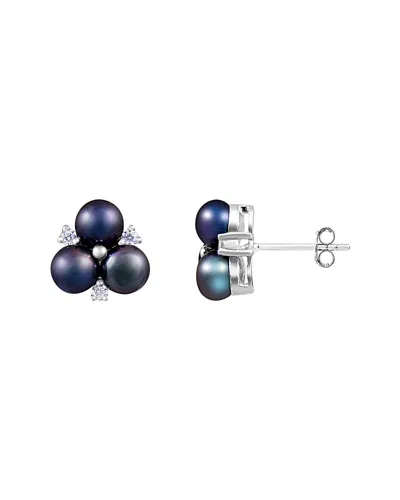 Splendid Pearls Silver 5-5.5mm Freshwater Pearl Earrings In Multi