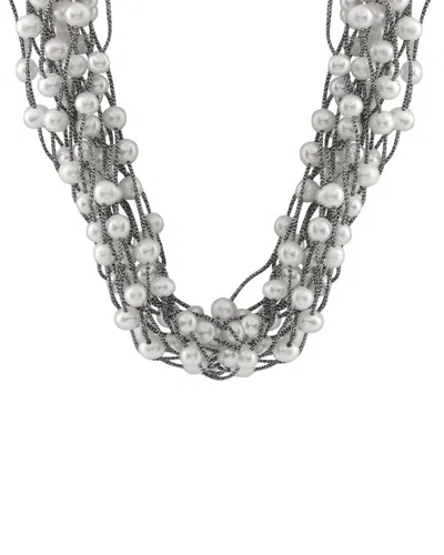 Splendid Pearls Silver 5-5.5mm Freshwater Pearl Thread Necklace