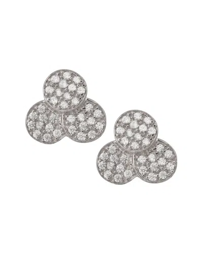SPLENDID PEARLS SPLENDID PEARLS SILVER 5-6MM PEARL CZ EARRINGS