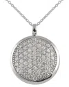 Splendid Pearls Silver 5-6mm Pearl Cz Pendant In Metallic