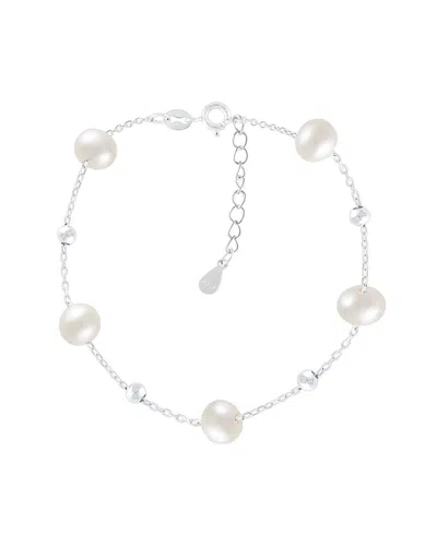 Splendid Pearls Silver 5-6mmmm Pearl Bracelet In Metallic