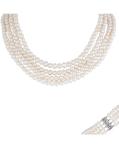 Splendid Pearls Silver 5-6mmmm Pearl Necklace In Neutral