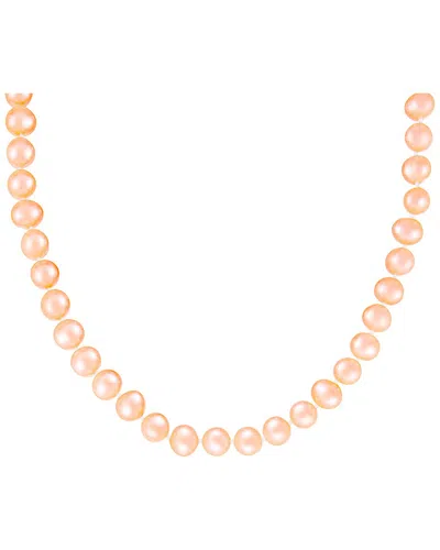 Splendid Pearls Silver 5mm Pearl Necklace In Pink