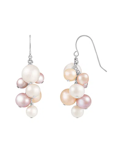 Splendid Pearls Silver 6-10mm Freshwater Pearl Earrings In Multi