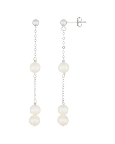 Splendid Pearls Silver 6-6.5mm Freshwater Pearl Earrings