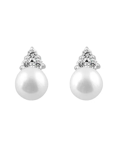 Splendid Pearls Silver 6-6.5mm Freshwater Pearl Studs