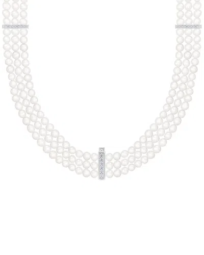 Splendid Pearls Silver 6-7mm Pearl Necklace