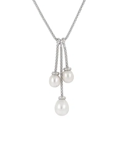 Splendid Pearls Silver 6-8.5mm Freshwater Pearl Necklace