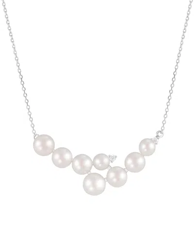 Splendid Pearls Silver 6-8mm Pearl Pendant Necklace