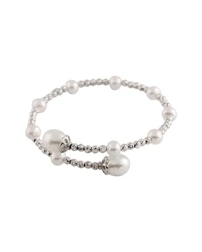 Splendid Pearls Silver 6-9mm Freshwater Pearl Bracelet In White