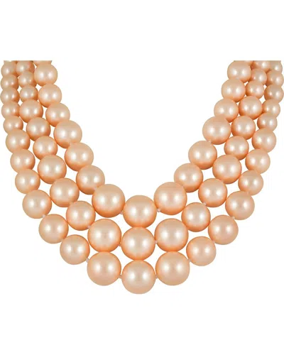 Splendid Pearls Silver 6-12mm Pearl Necklace In Orange